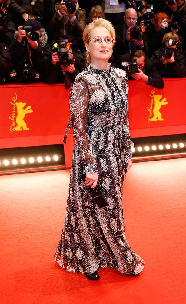 US actress and jury member Meryl Streep arrives at the red carpet for 'Hail, Caesar!' the opening film of the 2016 Berlinale Film Festival in Berlin.