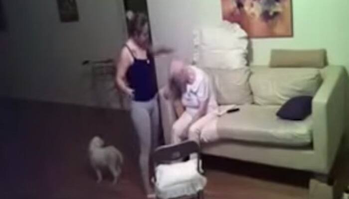 94-year-old Alzheimer&#039;s patient kicked, slapped, tortured; video goes viral - Watch