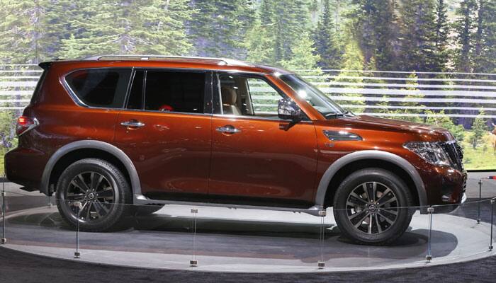 The 2017 Nissan Armada sits on display at the Chicago Auto Show.