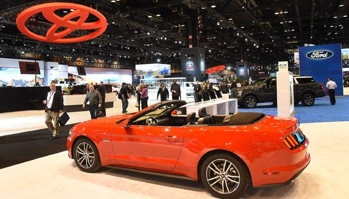 Vehicles are displayed at the Chicago Auto Show.