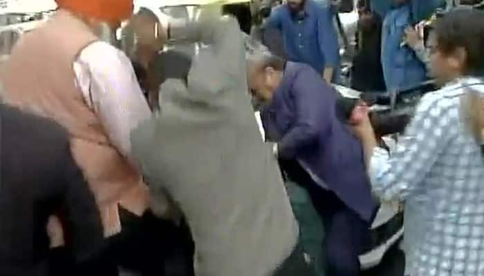 WATCH: BJP MLA OP Sharma, supporters thrash a man &#039;shouting Pakistan Zindabad&#039; slogans