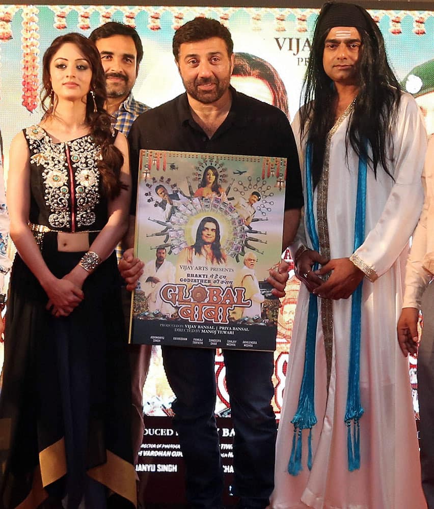 Bollywood Actor Sunny Deol unveil the music album of Film Global Baba with cast in Mumbai.