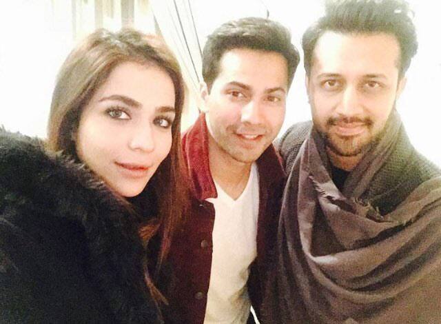 UK Squad ‏@VarunUKSquad :- Varun Dhawan with Atif Aslam & Humaima Malick in Dubai -twitter