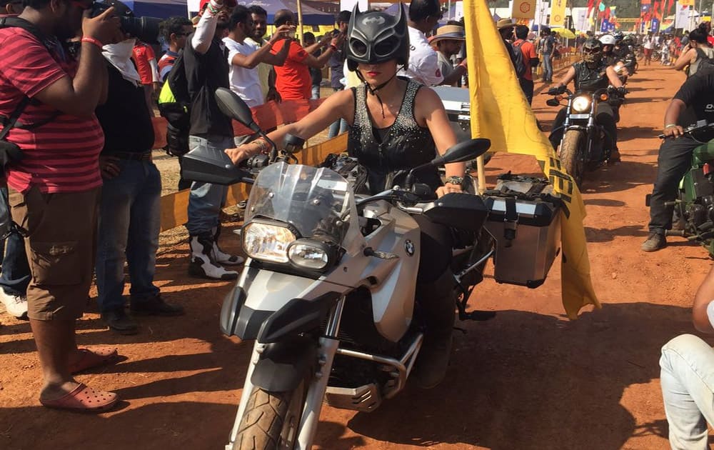 A woman rider in Biker Parade