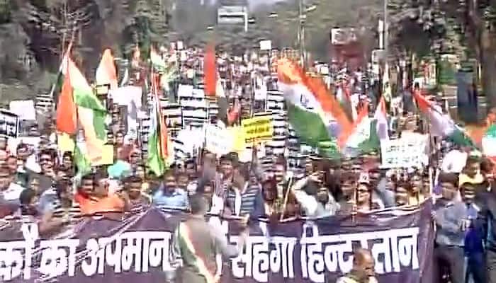 JNU row: Army, Navy, Air Force veterans unite against &#039;anti-national&#039; activities, take out &#039;March For Unity&#039;