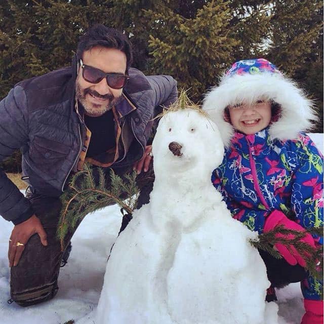 #ajaydevgn with his costar #abigaileames on the sets of #shivaay -twitter