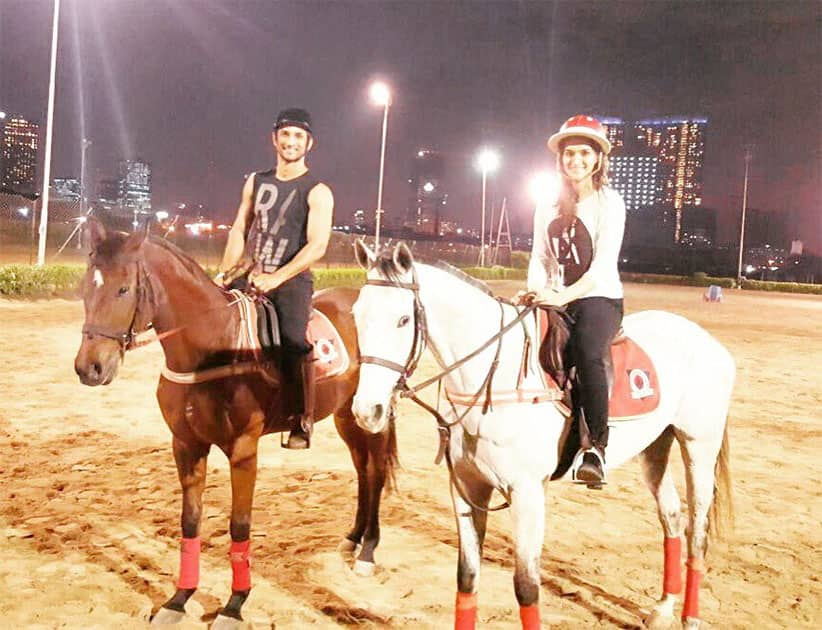 Horse riding sessions!! @itsSSR #Raabta Twitter@kritisanon