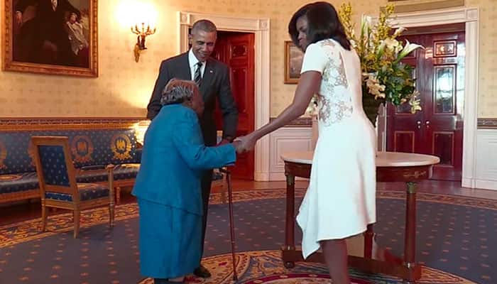 Watch: 106-year-old lady dances in joy as she meets Barack Obama, Michelle