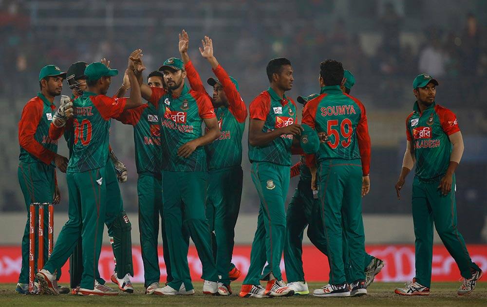 Bangladesh’s Mohammad Mahmudullah plays a shot during their Asia Cup Twenty20 international cricket match against United Arab Emirates in Dhaka, Bangladesh.