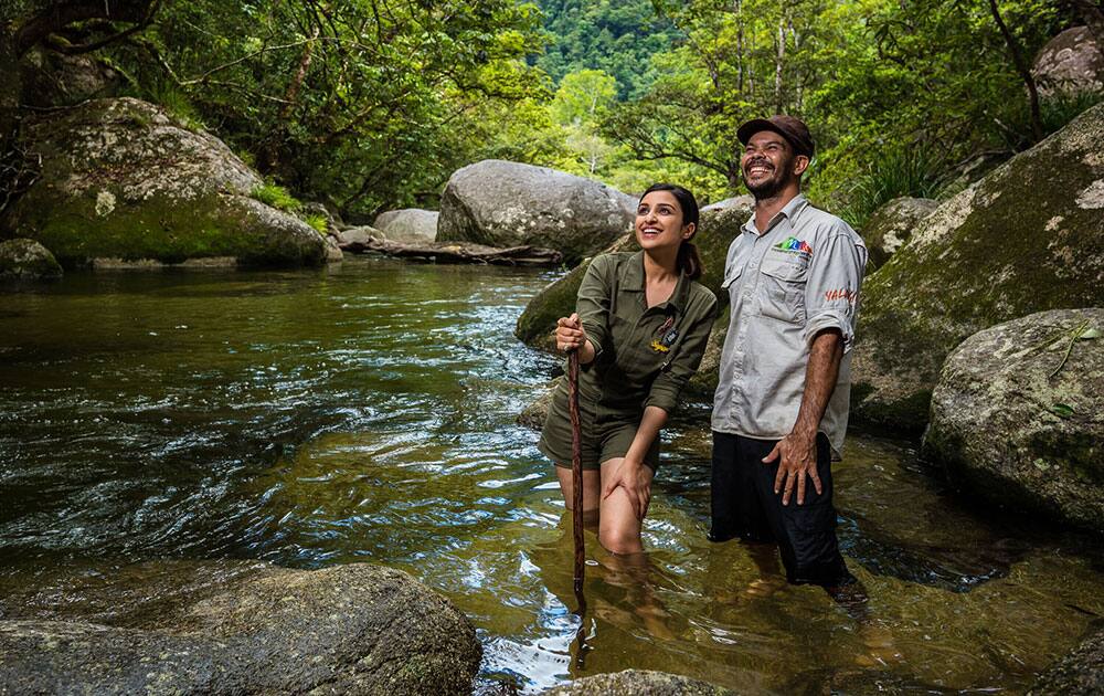 Parineeti Chopra :- Interacted with the Kuku Yalanji tribe. Learned a lot while walking through #MossmanGorge in @cairnsGBR #exploreTNQ pic.twitter