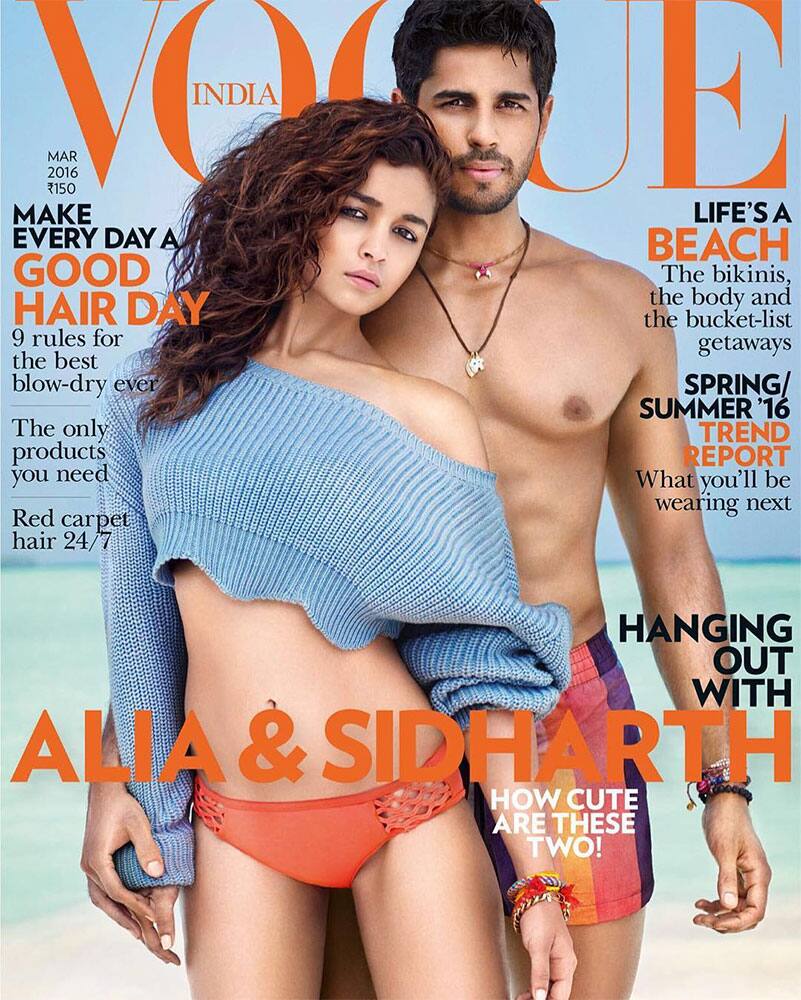 Sidharth Malhotra:- March @vogueindia Photographed by:@luismonteirophotography 
Styled by:@anaitashroffadajania... Hair by:@khairstudio... Makeup by:@marcoantoniolondon (Alia)
Rizwan Shaikh (Sidharth) ‏-instagram