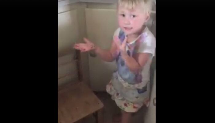 Three-year-old turns her younger sister &#039;into a zebra&#039;! - Watch