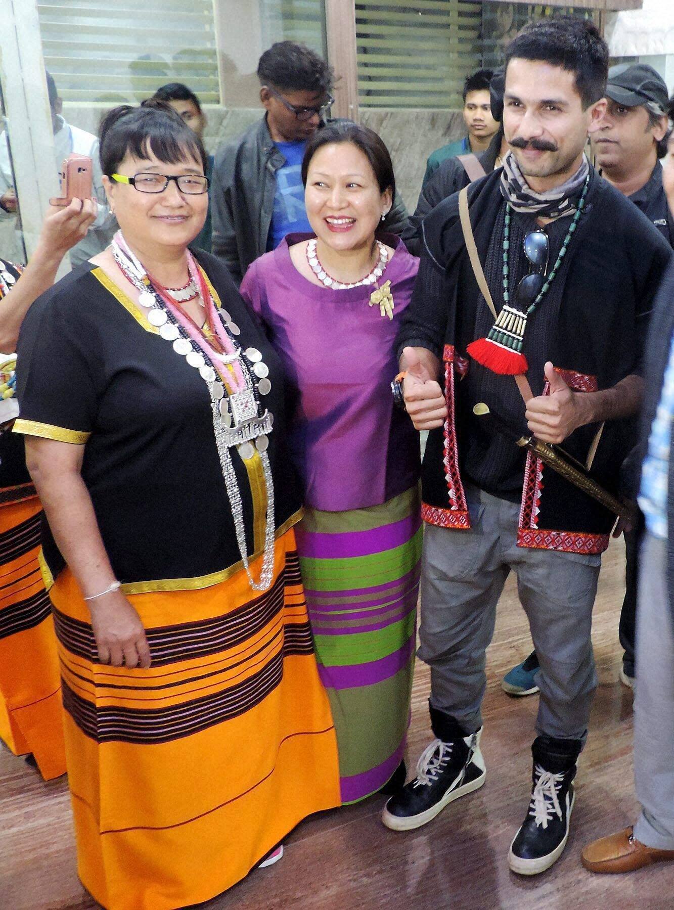 Actor Shahid Kapoor promotes his film Rangoon at Pasighat, Arunachal Pradesh.