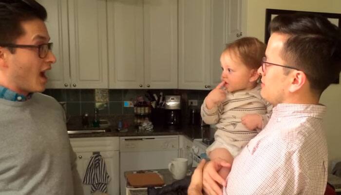 Cute! Who&#039;s the daddy? When baby meets his dad&#039;s twin brother; video goes viral - Watch