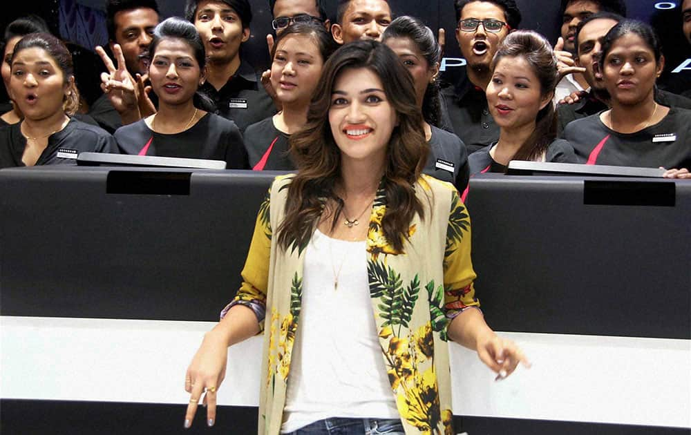 Bollywood actress Kriti Sanon at an event in Bengaluru.