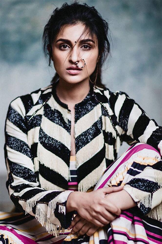 Parineeti Chopra :- Goofing around!! Behind the scenes :) @BazaarBrideIn @prasadnaik24 @divyakdsouza -twitter