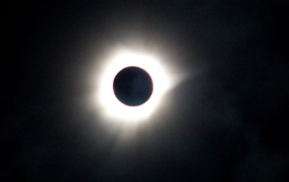 A total solar eclipse is seen in Luwuk, Central Sulawesi, Indonesia.