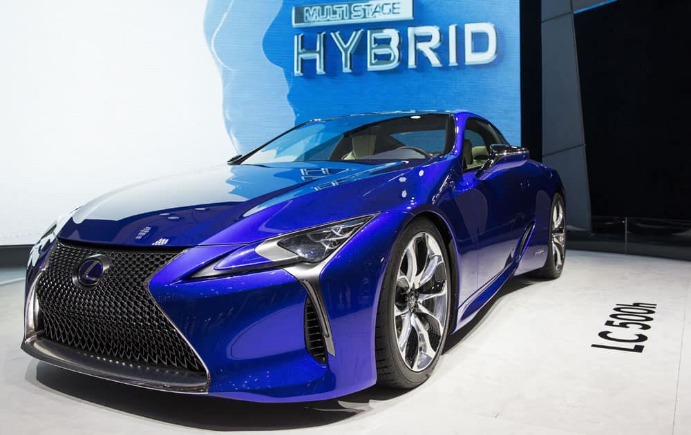 The new Lexus LC 500h is shown at the 86th International Motor Show in Geneva, Switzerland.