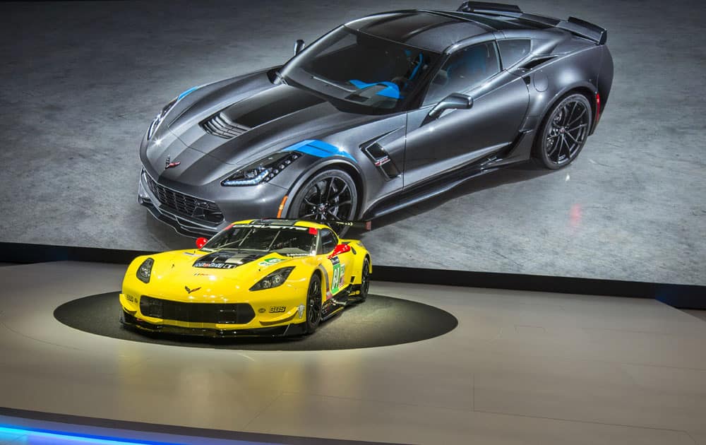 The New Chevrolet Corvette Grand Sport Coupe is shown during the press day at the 86th International Motor Show in Geneva, Switzerlan.