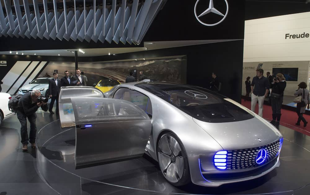 The Mercedes Concept Car is shown during the press day at the 86th International Motor Show in Geneva, Switzerland.