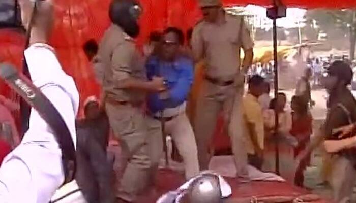 Protesting contractual NRHM employees lathicharged by police in UP – Watch 