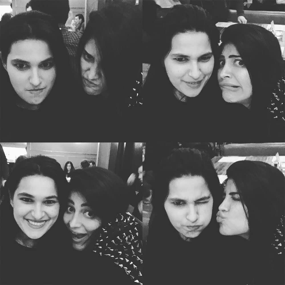 shruti haasan :- Faces faces faces with my darling natashaabhalla #rameshandsureshforever -instagram