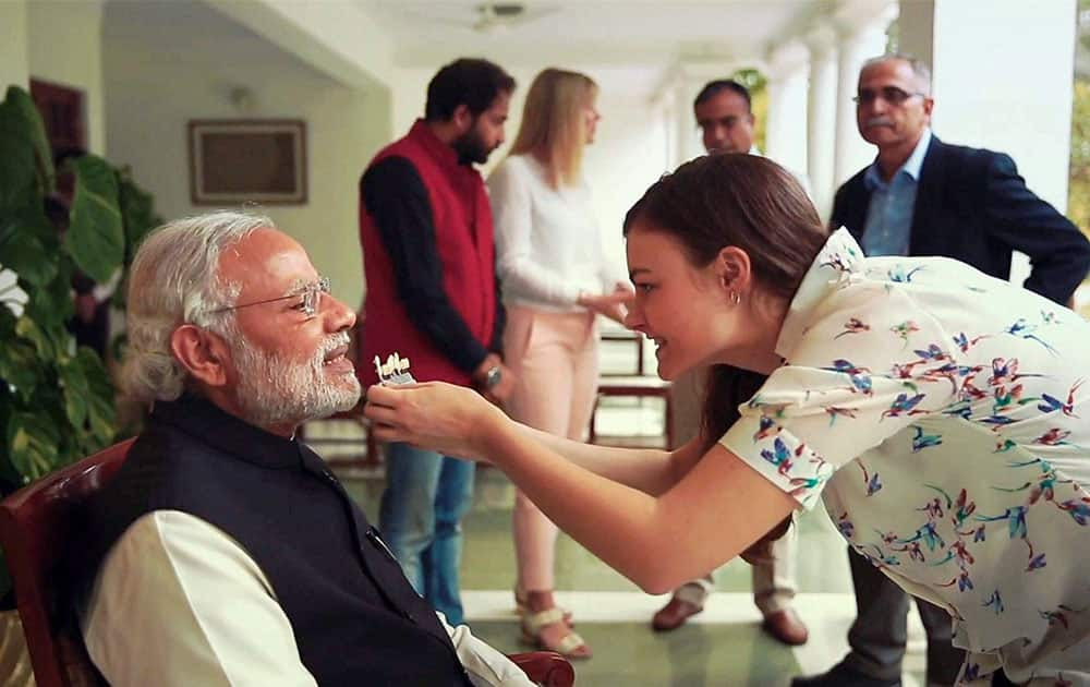 An artist takes measurements of Prime Minister Narendra Modi for his wax statue, in New Delhi on Wednesday. The statue will be unveiled at Madame Tussauds in London in April. Being one of the most influential leaders in the world Narendra Modi will soon be immortalized in wax. 