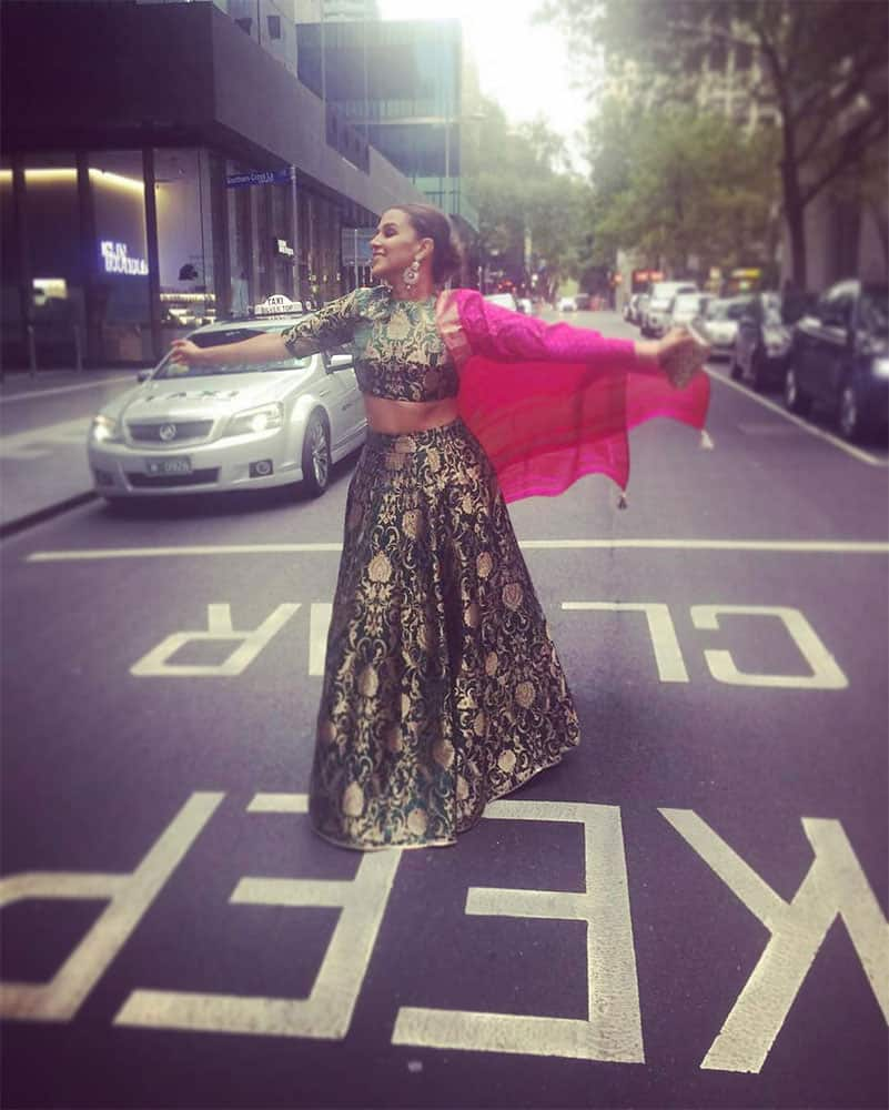 Neha Dhupia :- #keepclear ... Caus I am here !!! #melbourne #workcation -instagram