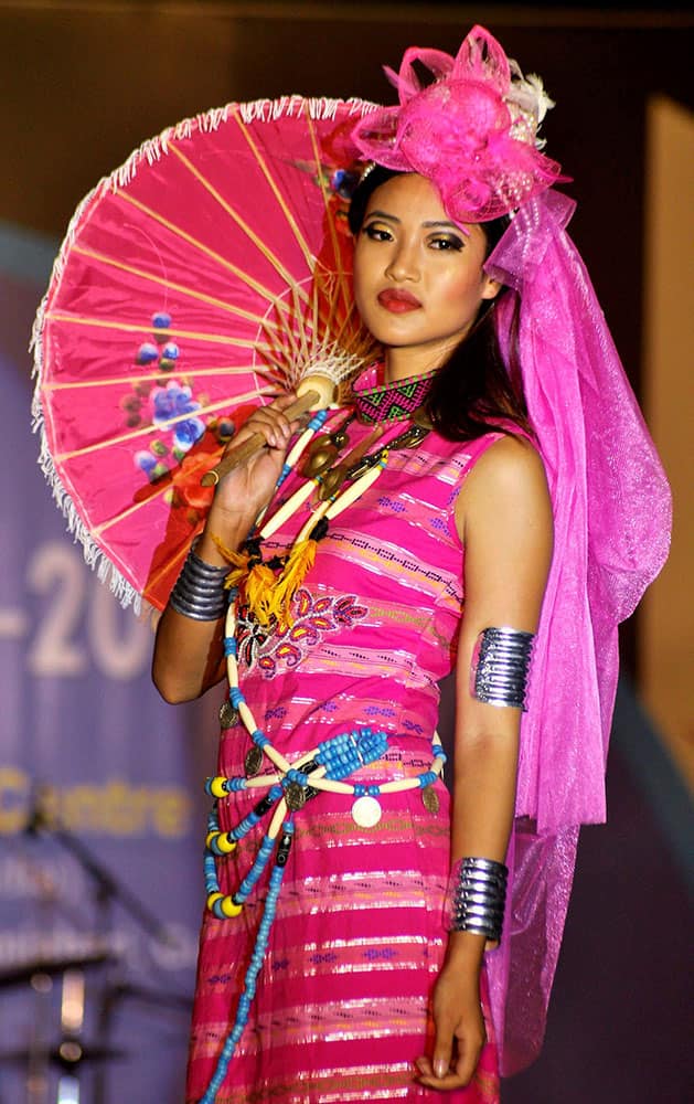 Model walk the ramp during the Shilp Utsav 2016 at Shilpagram in Guwahati.