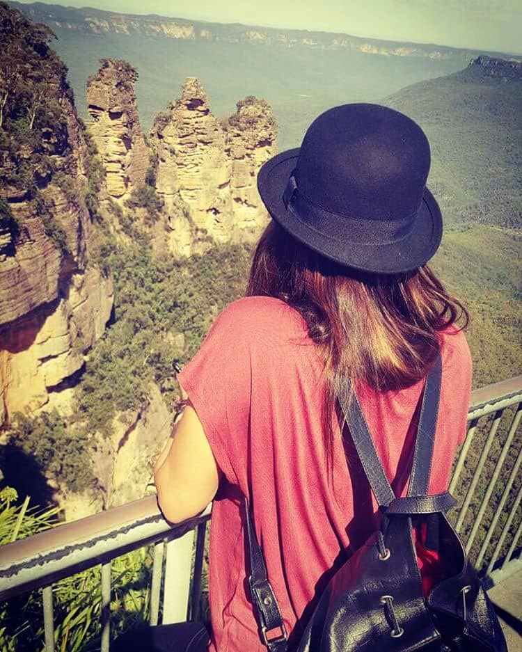 Neha Dhupia :- Let's get lost in a beautiful place ... #threesisters #bluemountains @ Sydney, Australia -instagram