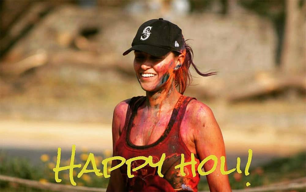 neha dhupia :- #happyholi to all you lovely people out there ... Spread the love n joy! #besafe -instagram