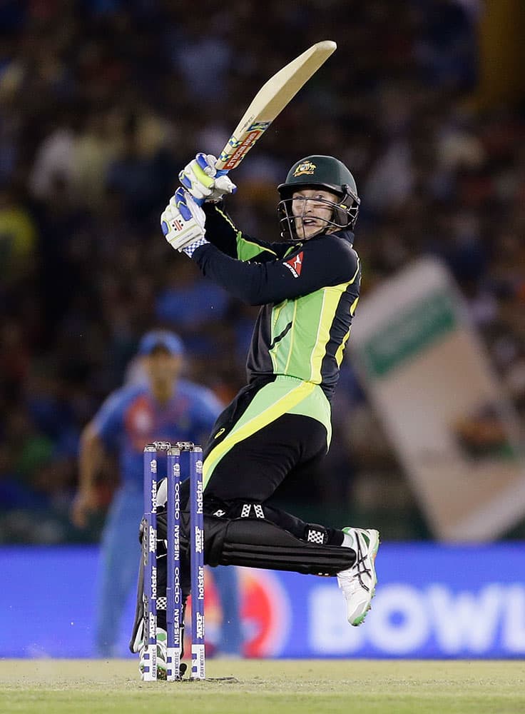 Australia's Peter Nevill bats during their ICC World Twenty20 2016 cricket match against India in Mohali.