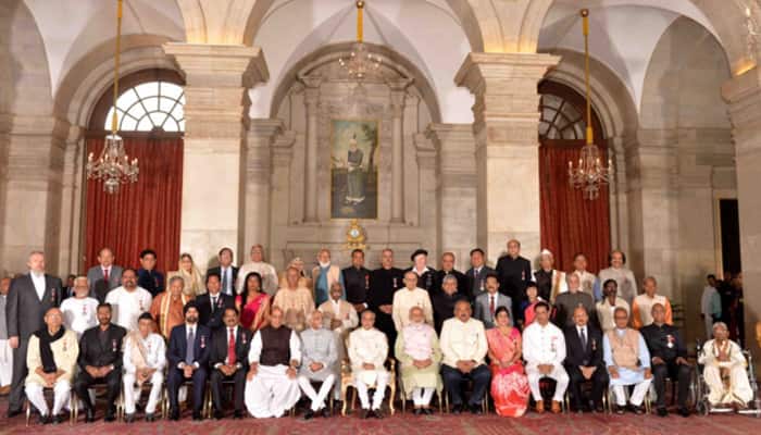 President Pranab Mukherjee confers Padma awards on Dhirubhai Ambani, Sania Mirza: Complete list is here