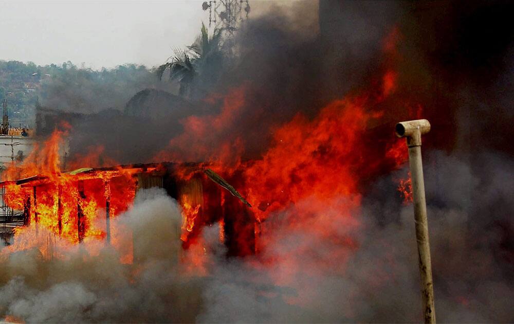 A devastating fire that broke out at Bishnupur area in Guwahati.