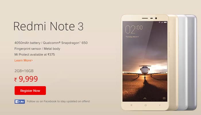 Xiaomi Redmi Note 3 fifth round of flash sales begins; get it at Rs 11,999