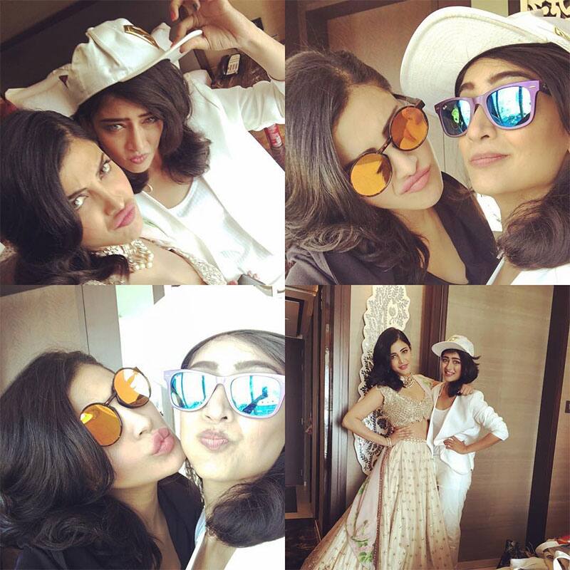 I love you @aksharahaasanofficial you basically make everything pretty frikkin awesome ! #powerpuffgirls #brosforlife #thuglife #rocknrollbabies Instagram/shrutzhaasan