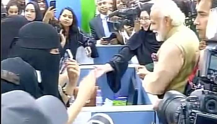 WATCH: &#039;Modi, Modi, Modi&#039;, &#039;Bharat Mata ki jai&#039; slogans chanted as PM visits all women TCS centre in Riyadh