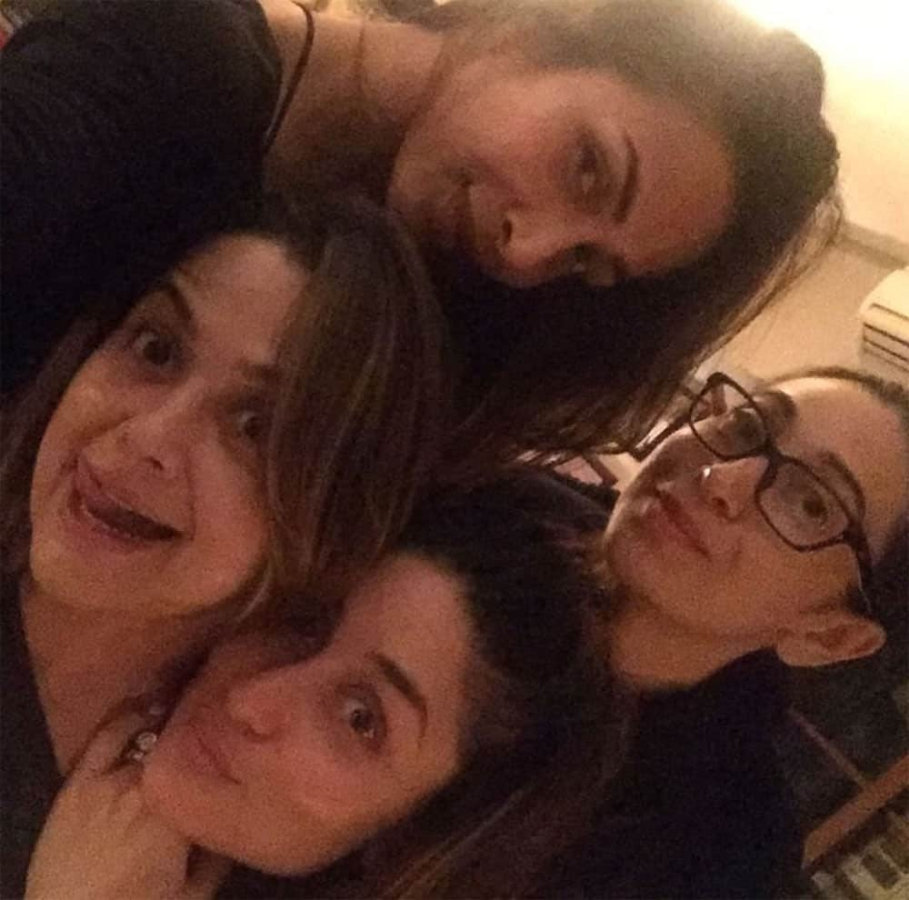 Kareena Kapoor Khan :- From Karisma's Instagram - Kareena enjoying girls' night out with her sister and friends. -twitter
