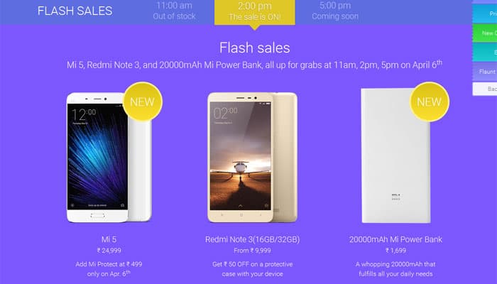 Xiaomi Mi Festival: Second flash sales of Mi 5, Redmi Note 3, Mi Power Bank kick off