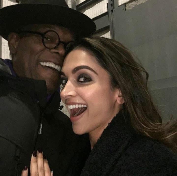 Deepika Padukone and Samuel Jackson on the sets of xXx: The Return of Xander Cage  -twitter