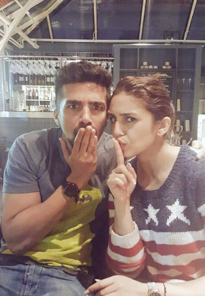 Huma Qureshi :- Happy Sibling day @Saqibsaleem Proud to be his partner in crime and co-actor in #Dobaara releasing Sept 2016 -twitter