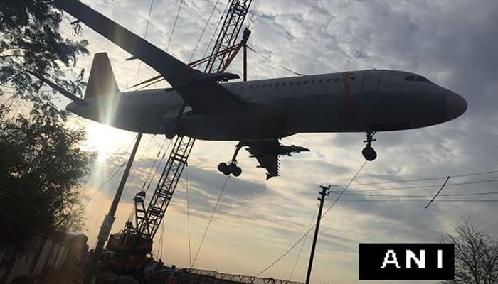 Major tragedy averted in Hyderabad as a crane carrying Air India plane crashes near Begumpet Airport - PHOTOS