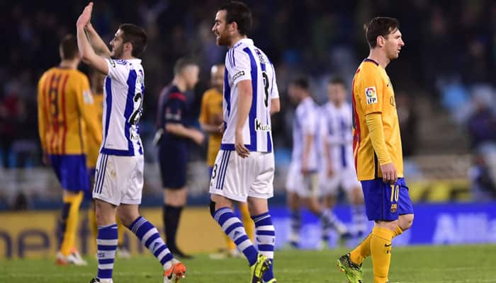 Barcelona beaten again at Sociedad, Atletico, Real apply pressure