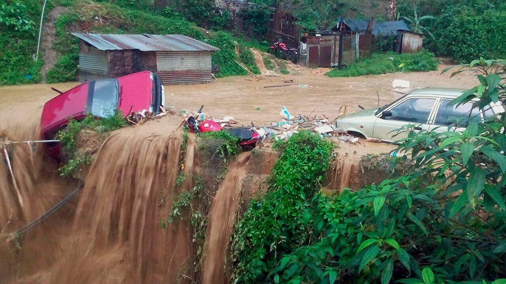 Torrential rains which had continued for the last few days had resulted in heavy landslide and flash floods in Changlang town in Arunachal Pradesh.