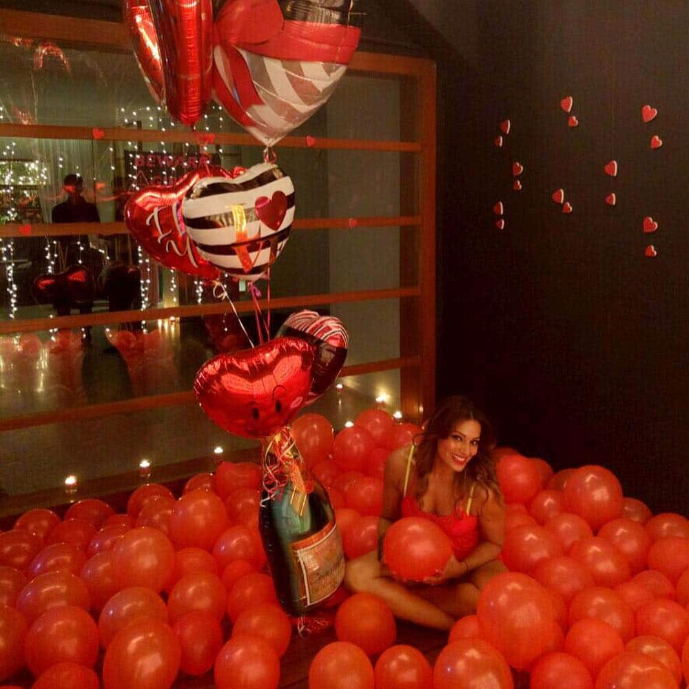 Bipasha Basu :- Balloons Sparklers Hearts Love Madness Dancing Laughter Memories❤  -instagram
