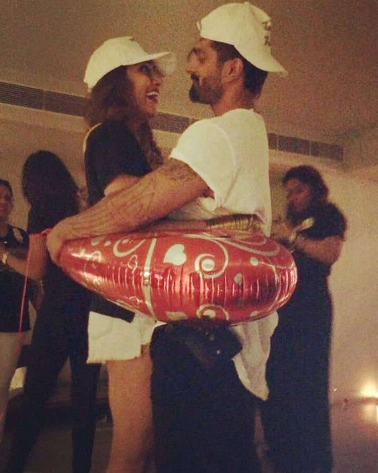 Bipasha Basu :- And guess who crashed my bridal shower ... The groom and his #monkeypack !!!! -instagram