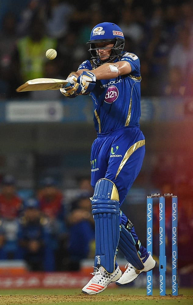 Mumbai Indians player Joe Buttler in action during the IPL match against Royal Challengers Bangalore in Mumbai.