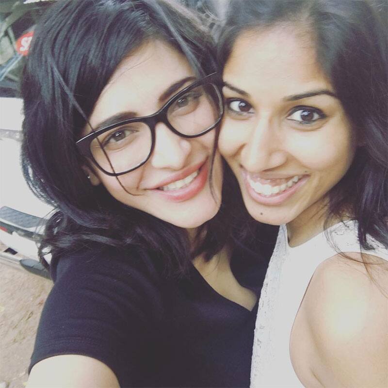 So awesome to chill with the sweetest friend I've had since kindergarten @niaeats see you soon on the other side Betty!! Instagram/shrutzhaasan