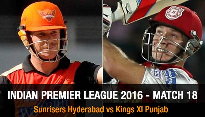 Indian Premier League 2016, Match 18: Sunrisers Hyderabad vs Kings XI Punjab — As it happened...