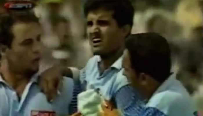 WATCH: When Shoaib Akhtar&#039;s nasty bouncer hit Sourav Ganguly&#039;s ribs...